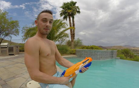 Famous americans, twink Damian Black and beefy Billie Ramos fuck ass after sucking at pool