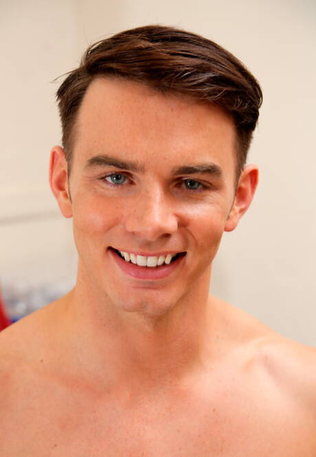 Famous americans, stud Addison Graham and superstud Brendan Phillips in hot homosexual action in kitchen