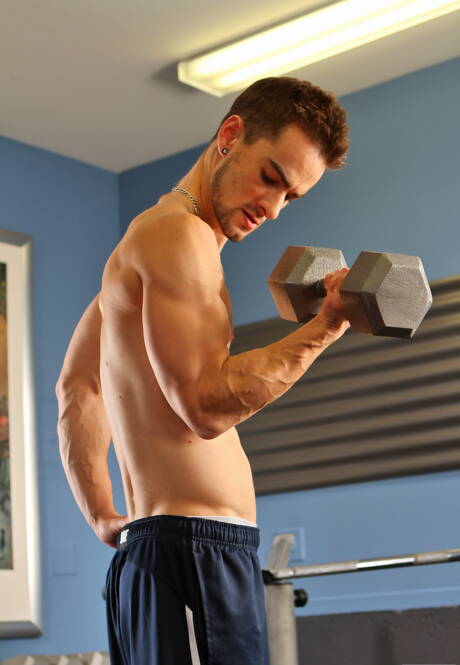 Young Jacob Bennett posing nude and showing tight ass