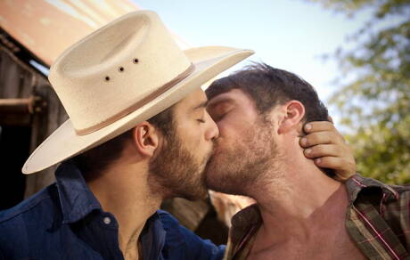 Cowboys Colby, Tommy and Chris sucking big fat cock and nail each other