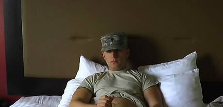 Superstud Lance teasing his dick