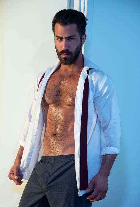 Nice american boys hairy stud Adam Ramzi and hunky guy Beaux Banks in hot homosexual scene