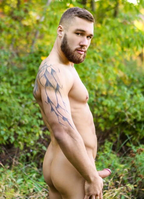 Twink Bellamy Bradley posing outdoors in uniform and getting fucked