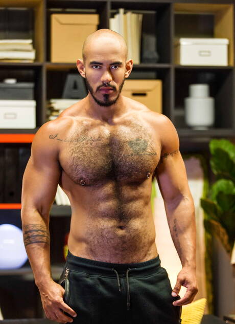 Latin gay bear Louis Ricaute and american hunk Marco Lorenzo have a hot couple scene