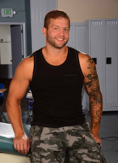 Nice american buddies hairy bear Colby Jansen and otter Tommy Defendi in dick sucking scene