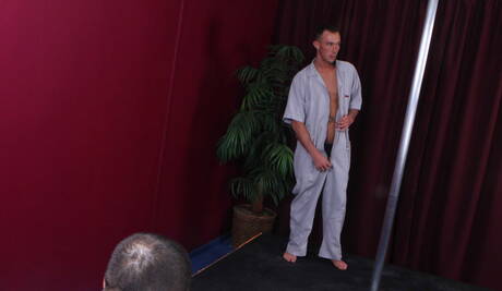 Hungarian hairy bear Arpad Miklos and american hunk Kirk Cummings fuck ass after sucking dick