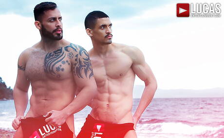 Ibrahim Moreno, Javi, Josh, Viktor have a good groupsex outdoor