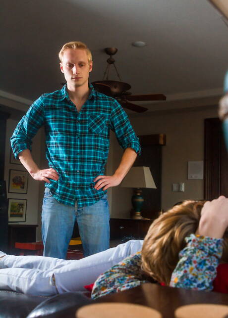 American well-built Max Carter and hot twink Jamie Ray in butt spanking