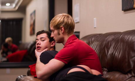 American stud Max Carter and beautiful boy Nicholas Romero in hard spanking