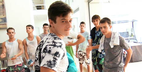 Helmut, Kevin Warhol, Adam, Andre, Hoyt Kogan, Bastian Dufy, Christian Lundgren, Pip, Serge, Jarrod, Steve Skarsgaard, Nate, Phillipe, Orri Aasen, Jerome, Liam, Henrik, Ju in hot bang at the pool