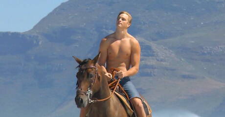 Sexy americans, hunky guy Kris Evans and hunk Mick Lovell have a good oral sex outdoor