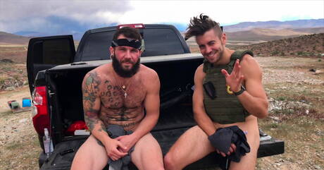 Nice american buddies stud Johnny Hill and hunk Dante Colle sucking and fucking each other outdoor