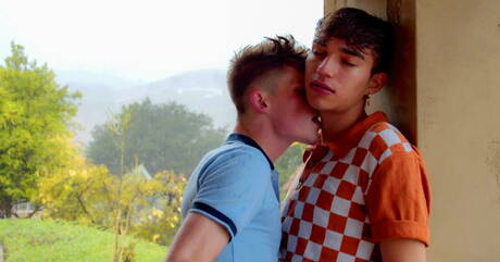 American hot twink Avery Jones and young Kai Locks sucking and screwing each other outdoor