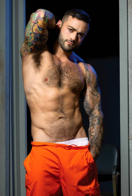 American gay bear Beau Butler and  Drew Valentino fuck ass after sucking