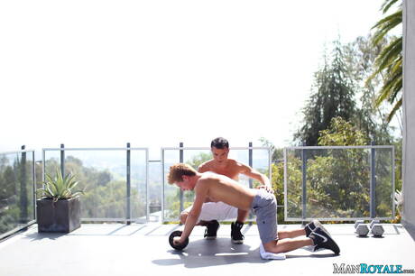 Latin stud Luke Hass and american tough guy Jd Phoenix in hot ass fuck action outdoor