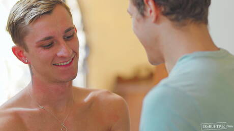 American pornstars twink Jayden Marcos and young boy Theo Brady fuck after blowjob