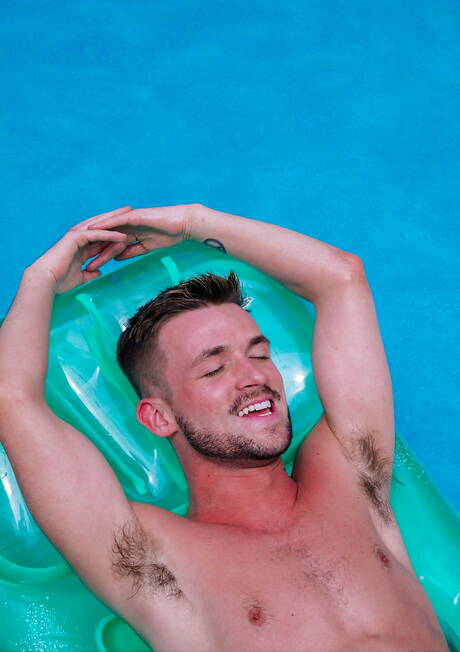 Nice american guys strong bull Derek Kage and hot twink Lane Colten fuck ass after blowjob at the pool