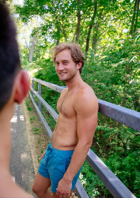 Nice american guys hot twink Cody Seiya and stud Daniel Evans have a good anal sex outdoor