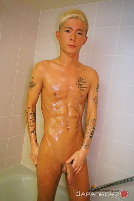 Oriental young boy Akira and oriental hot twink Kouya in hot ass fuck action in bathroom