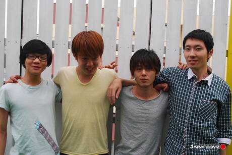 Asian gays in foursome sex scene