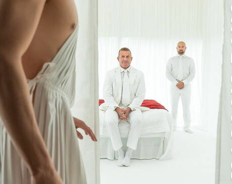 Nasty buddies Adam Snow, Matthew Figata and Noah White in hot threesome ass bang