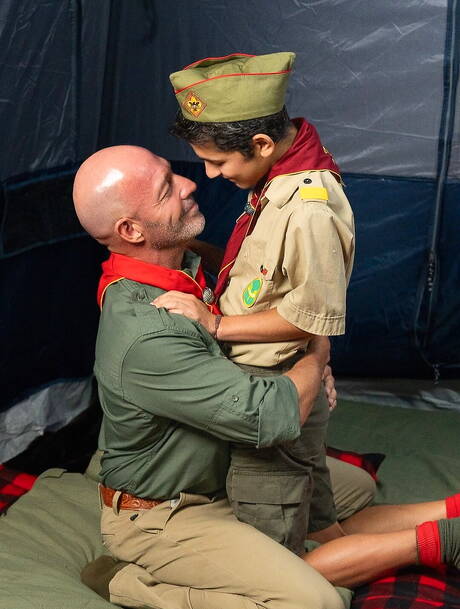 Ace Banner, Adam, Damien Grey, Serg Shepard in wild groupsex outside