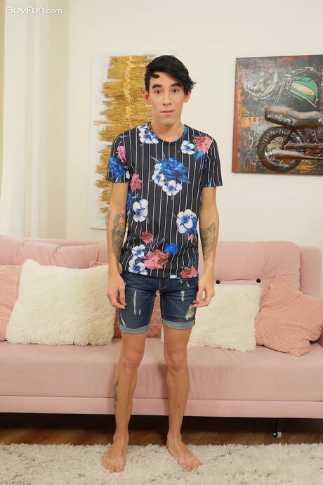 Latin young Roman Capellini get naked and showing hot ass