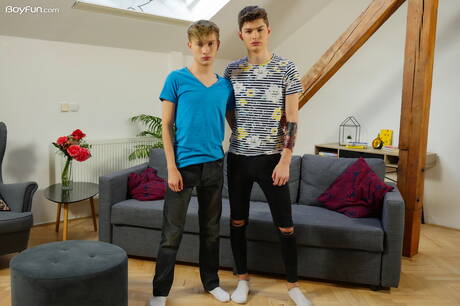 Twink Angel Rivers and hot twink Curtis Cameron in hot homosexual scene