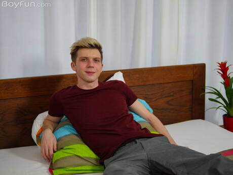 Czech young Josh Cavalin posing nude and showing tight ass